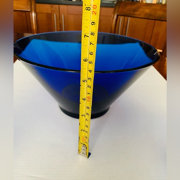 Cobalt blue glass bowls 3 Pc Set 10” in Large Deep Serving Bowl 5”in salad Bowls - Picture 9 of 11